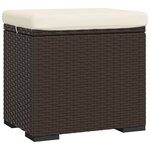vidaXL Pouf avec coussin marron 40x30x40 cm résine tressée