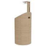 vidaXL Douche d'extérieur beige 100x100x241 5cm poly rotin bois acacia