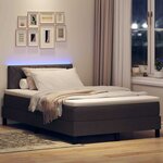 vidaXL Lit à ressorts avec matelas Marron foncé 120 x 190 cm tissu