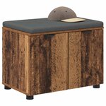 vidaXL Banc d'entrée avec coussin Bois ancien 60 x 38 x 46 cm