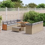 vidaXL Ensemble de canapé de jardin 11 Pièces Beige et Gris clair