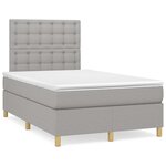 vidaXL Sommier à lattes de lit et matelas gris clair 120x190 cm tissu