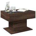 vidaXL Table basse avec LED chêne marron 70x50x45 cm bois d'ingénierie