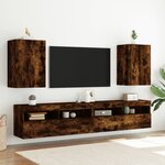 vidaXL Meuble TV mural chêne fumé 40 5x30x60 cm bois d'ingénierie