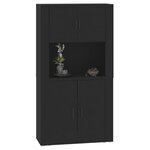 vidaXL Buffet haut Noir Bois d'ingénierie