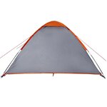 vidaXL Tente de camping à dôme 4 personnes gris et orange imperméable
