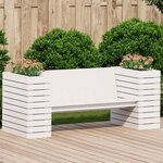vidaXL Banc avec jardinières blanc 167 5x60x65 cm bois massif de pin