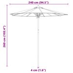 vidaXL Parasol de jardin Crème blanc 240x260 cm Bambou