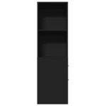 vidaXL Armoire de salle de bain étroite avec roulettes noir