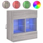 vidaXL Meuble TV mural avec lumières LED sonoma gris 58 5x30x60 5 cm