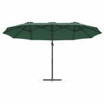 vidaXL Parasol cantilever de jardin Vert 372 x 198 x 243 cm