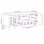 vidaXL Meuble TV Naturel 105 x 33 5 x 46 cm Bois de mangue massif