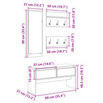 vidaXL Ensemble de meubles de couloir 4 Pièces chêne fumé bois ingénierie