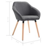 vidaXL Chaises à manger lot de 4 gris foncé tissu