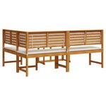 Ensemble de Jardin Bistro 3 Pièces avec Coussins en Bois d'Acacia