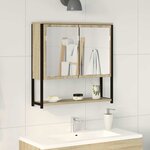 vidaXL Miroir de salle de bain Beige 60 x 16 x 60 cm Bois d'ingénierie