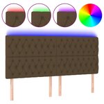 vidaXL Tête de lit à LED Marron foncé 180x7x118/128 cm Tissu