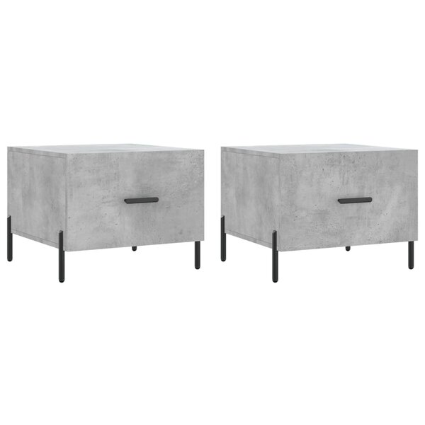 vidaXL Tables basses 2 Pièces gris béton 50x50x40 cm bois d'ingénierie