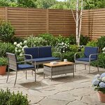vidaXL Ensemble de jardin Gris polyrotin