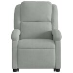 vidaXL Fauteuil inclinable de massage électrique gris clair velours