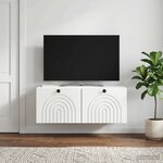 vidaXL Meuble TV mural Blanc 78 5 x 31 x 30 cm Bois d'ingénierie