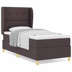 vidaXL Lit à ressorts avec matelas gris foncé 90x190 cm Marron foncé