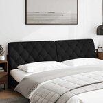 vidaXL Coussin de tête de lit noir 200 cm tissu