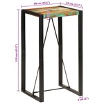vidaXL Table de bar 60x55x110 cm bois massif de récupération