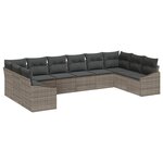 vidaXL Ensemble de canapé de jardin 10 Pièces Gris Poly rotin