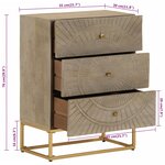 vidaXL Commode 55x30x76 cm bois massif de manguier et fer