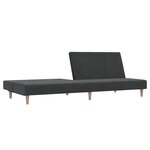vidaXL Canapé-lit à 2 places gris foncé tissu
