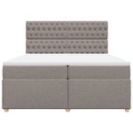vidaXL Sommier à lattes de lit avec matelas Taupe 200x200 cm Tissu