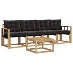 vidaXL Ensemble de canapés d'extérieur 5 pc Blanc et noir