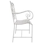 vidaXL Banc Blanc Métal 104 x 54 x 93 cm Durable Banc d'extérieur