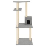 vidaXL Arbre à chat avec griffoirs en sisal gris clair 123 cm