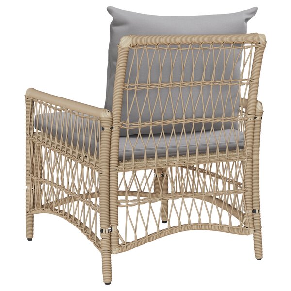 vidaXL Chaise de jardin avec coussins Beige 60x70x78 cm Rattan synthétique