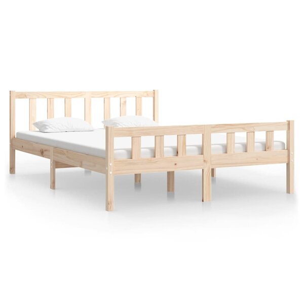 vidaXL Cadre de lit bois massif 120x190 cm petit double