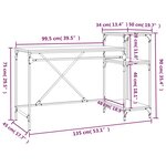 vidaXL Bureau et étagères chêne fumé 135x50x90cm bois d'ingénierie/fer