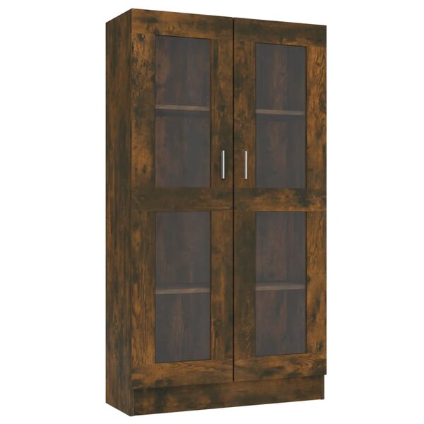 vidaXL Armoire à vitrine Chêne fumé 82 5x30 5x150 cm Bois d'ingénierie