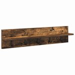 vidaXL Porte-manteau mural avec étagère Chêne fumé 80 x 10.5 x 18 cm