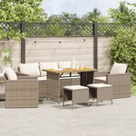 vidaXL Salon de jardin avec coussins 6 Pièces beige résine tressée