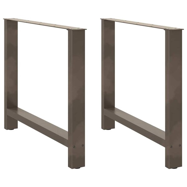 vidaXL Pieds de table à manger en acier naturel 2 pièces 90 x (72-73) cm Acier