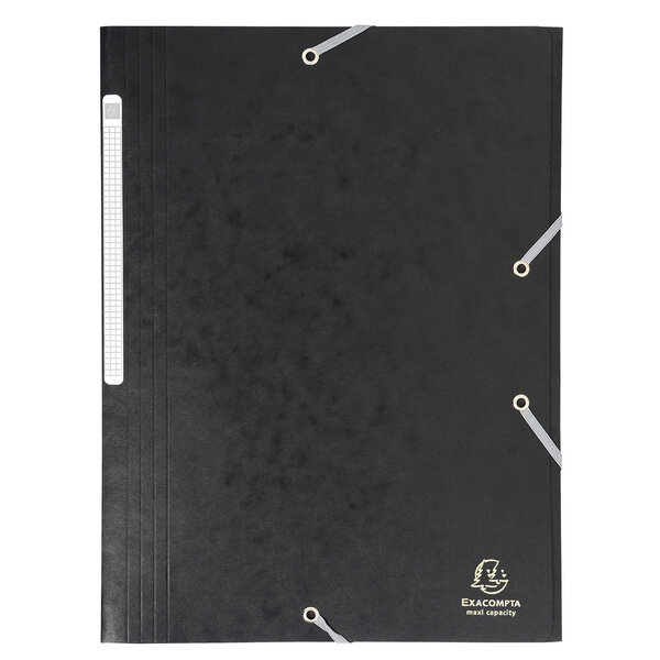 Chemise à élastiques Maxi capacity carte lustrée 425gm2 - A4 - Noir x 25 EXACOMPTA