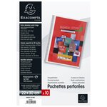 Sachet 10 Pochettes perforées PREMIUM polypropylène 140micron A4+ - Incolore x 5 EXACOMPTA
