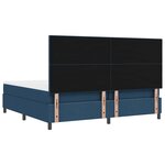 vidaXL Lit à ressorts avec matelas Bleu 200 x 200 cm tissu