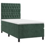 vidaXL Sommier à lattes de lit et matelas et LED Vert foncé 80x200 cm