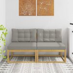 vidaXL 2 Pièce Sofa de milieu extérieur Polyester Blanc