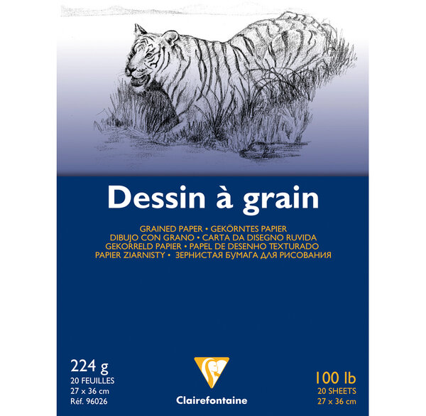 Bloc dessin grain fin 27x36 20 feuilles 224g CLAIREFONTAINE