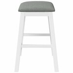 vidaXL Chaises de bar avec coussins 2 Pièces blanc bois massif d'hévéa