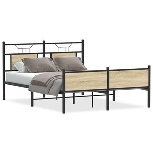 vidaXL Cadre de lit sans matelas chêne sonoma 137x190 cm